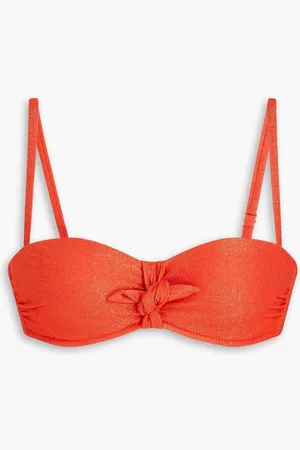 Heidi Klein Knotted metallic underwired bikini top - Red