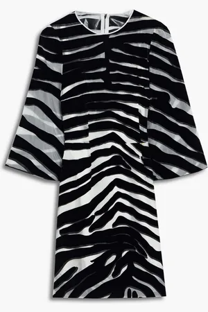 Dolce & Gabbana Flocked zebra-print organza mini dress
