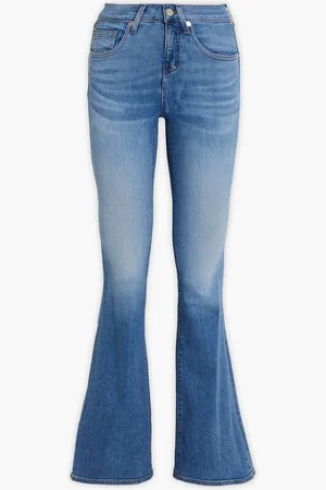 VERONICA BEARD Beverly faded high-rise flared jeans - Blue