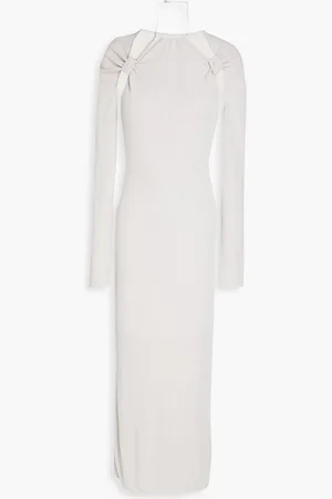 Jacquemus Nodi cutout knotted jersey midi dress - Gray