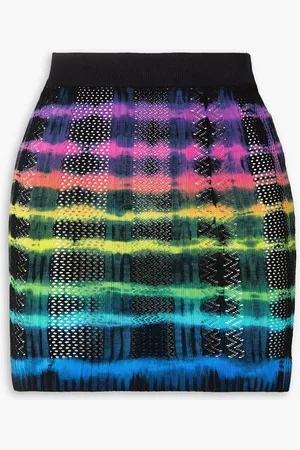 AGR Tie-dye pointelle-knit mini skirt