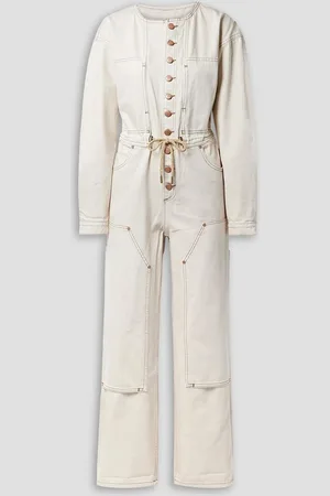 ULLA JOHNSON The Stevie paneled denim jumpsuit - White