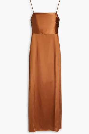 BITE Moreau silk midi slip dress - Brown