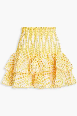 CHARO RUIZ IBIZA Noa ruffled broderie anglaise cotton-blend mini skirt