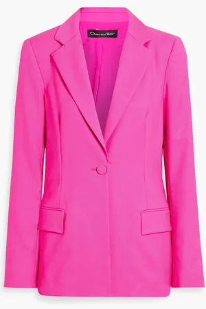 Oscar de la Renta Neon wool and mohair-blend blazer - Pink