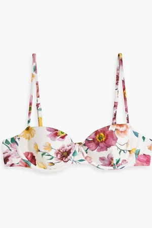 ONIA Dalia floral-print underwired bikini top - White