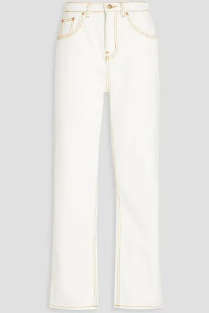 Tory Burch High-rise straight-leg jeans - White