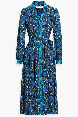 Diane von Furstenberg Alea floral-print crepe midi shirt dress