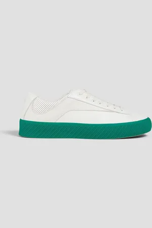 By Far Rodina perforated smooth and pebbled-leather sneakers
