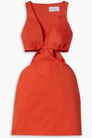 Bondi Born Ramatuelle cutout cotton-blend sateen mini dress - Red