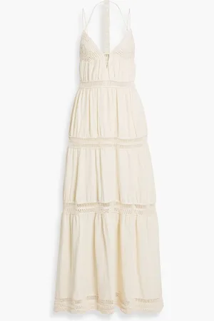 Simkhai Rocky crochet-trimmed cutout TENCEL™ and linen-blend maxi dress - White