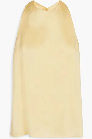 Loulou Studio Dola silk-satin top - Yellow