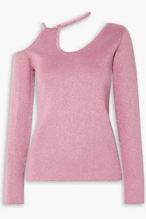 J.W.Anderson Cutout metallic stretch-knit top - Pink