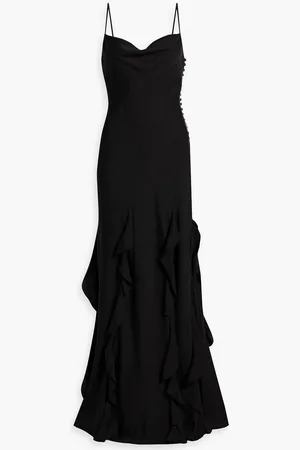 Nicholas Ruffled silk-blend satin gown