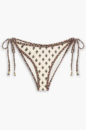 Tigerlily Imani Elle printed low-rise bikini briefs - White
