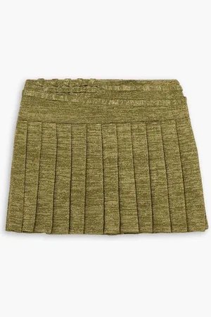 Isa Boulder Pleated stretch-jersey mini skirt - Green