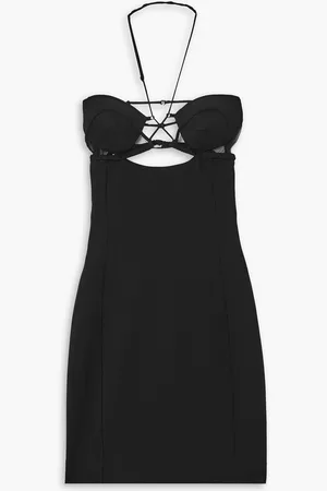 Nensi Dojaka Hilma stretch-tulle trimmed ponte halterneck mini dress