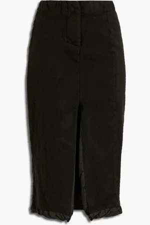 Acne Studios Shell-paneled wool-felt midi skirt - Gray