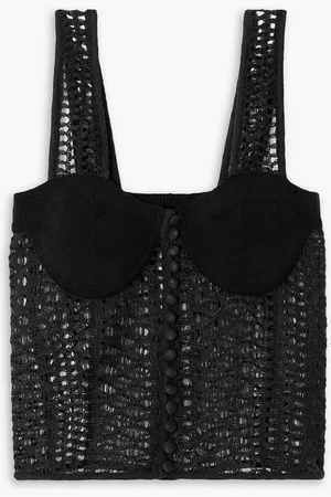 Chloé Crocheted linen, cashmere and silk-blend top