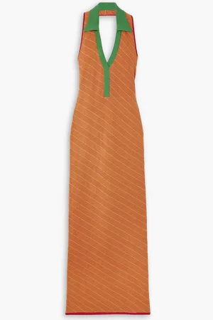 Ahluwalia Spice jacquard-knit halterneck maxi dress