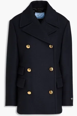 Prada Double-breasted wool-twill coat - Blue