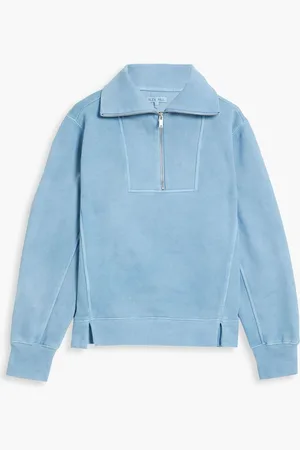 ALEX MILL Crosby cotton-fleece half-zip sweatshirt - Blue