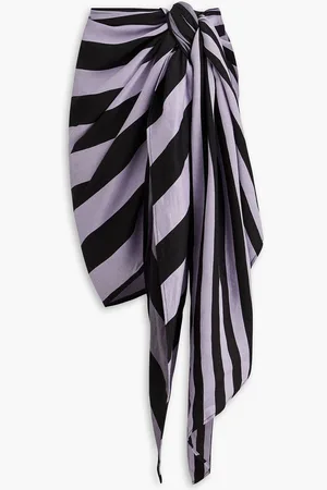 Bondi Born Maroma striped linen-blend pareo - Purple