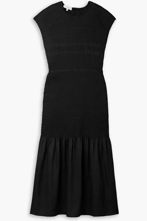 Lafayette 148 Shirred crepe midi dress