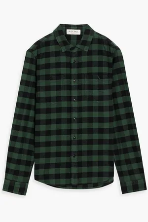 ALEX MILL Checked cotton-flannel shirt