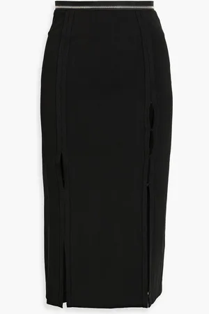 Helmut Lang Cutout zip-detailed jersey skirt