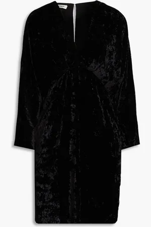 Sandro Cutout crushed-velvet mini dress