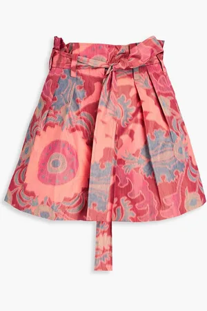 ULLA JOHNSON Abri pleated printed shell shorts