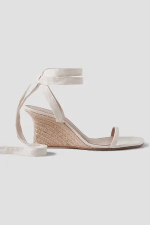 Reformation Alessa linen wedge espadrilles - White