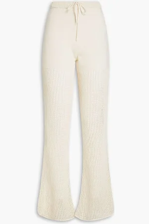 Nanushka Kaela crochet-knit cotton-blend flared pants - White