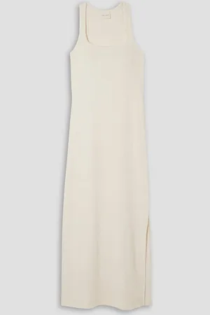 Ninety Percent Ftan ribbed stretch-cotton jersey midi dress - White