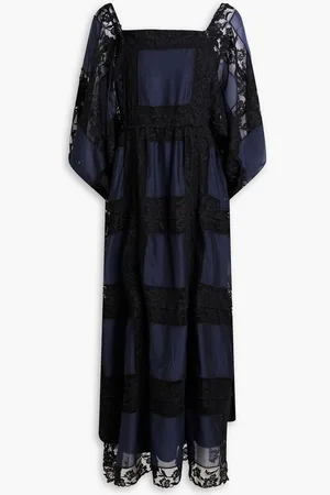 Tory Burch Cotton and silk-blend lace and mousseline midi dress