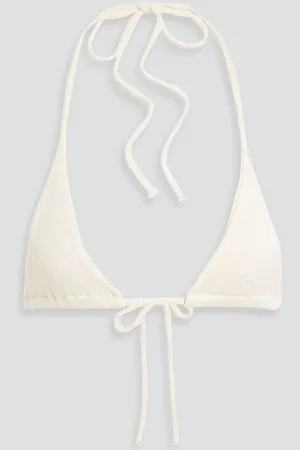 Savannah Morrow Silk and cotton-blend bra top - White