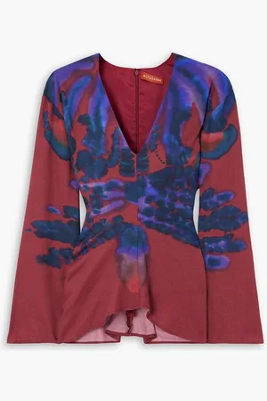 Altuzarra Karavi printed crepe blouse - Burgundy