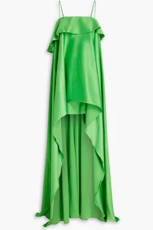 Nicholas Asymmetric layered satin maxi dress