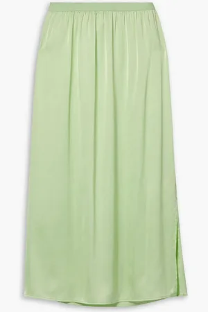 LOVESHACKFANCY Aimee satin midi skirt - Green