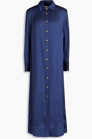 Loulou Studio Ara satin midi shirt dress - Blue