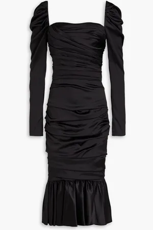 Dolce & Gabbana Fluted silk-blend satin midi dress