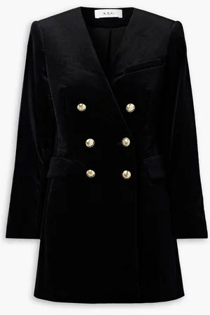 A.L.C. Chelsea double-breasted cotton-blend velvet mini dress