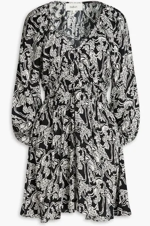 Bash Iwa printed satin-jacquard mini dress