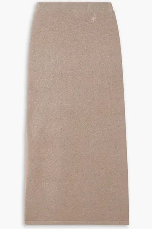 J.W.Anderson Embroidered mohair-blend midi skirt - Neutral