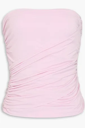 MAGDA BUTRYM Strapless ruched stretch-jersey top - Pink