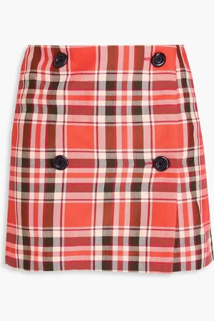 Acne Studios Checked cotton-blend mini skirt