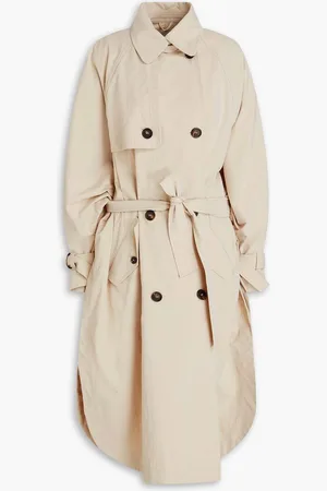Brunello Cucinelli Double-breasted canvas trench coat - Neutral