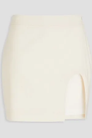 Zeynep Arcay Cutout wool-blend mini skirt - White