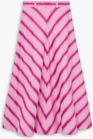 Etro Striped cotton and silk-blend midi skirt